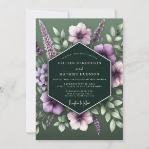 Hunter Lavender Bloom Wedding Invitation
