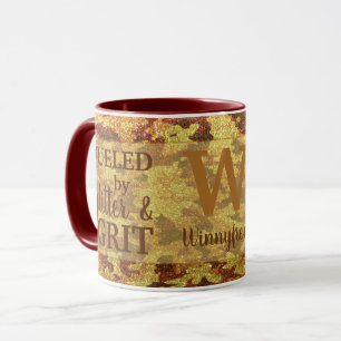 Hunter Orange Camouflage Glitter Camo Name Mug