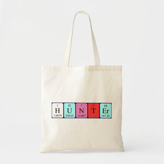 Hunter periodic table name tote bag (Front)