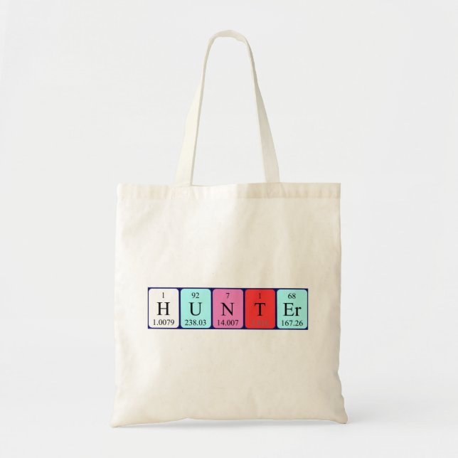 Hunter periodic table name tote bag (Front)