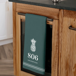 Hunter   Pineapple House Number & Street Name Tea Towel