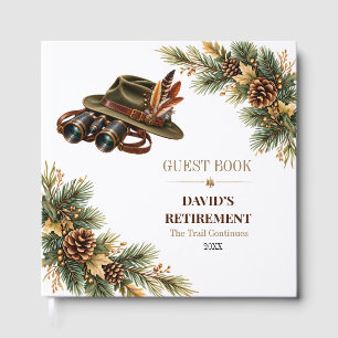 Hunter Retirement Rustic Pine Woodland Keepsake Guest Book