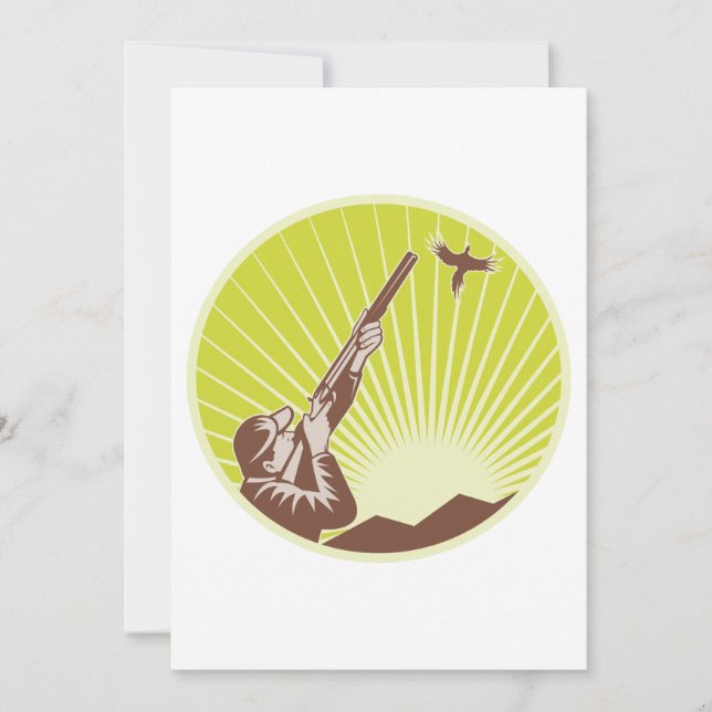 Hunter Shooting A Goose Invitation (Front)