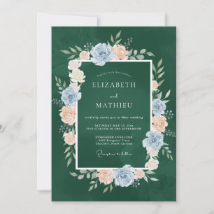 Hunter Steel Petal Wedding Invitation