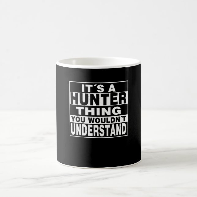 HUNTER Surname Personalised Gift Coffee Mug (Center)