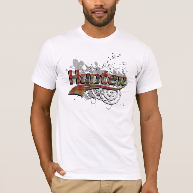 Hunter Tartan Grunge T-Shirt (Front)