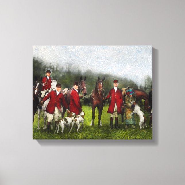 Hunter - The fox hunt - Tally-ho 1924 Canvas Print (Front)