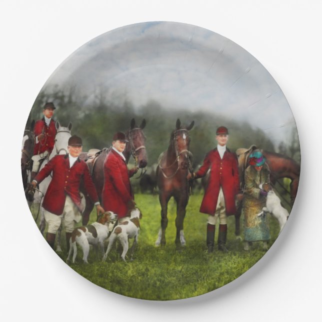 Hunter - The fox hunt - Tally-ho 1924 Paper Plate (Front)