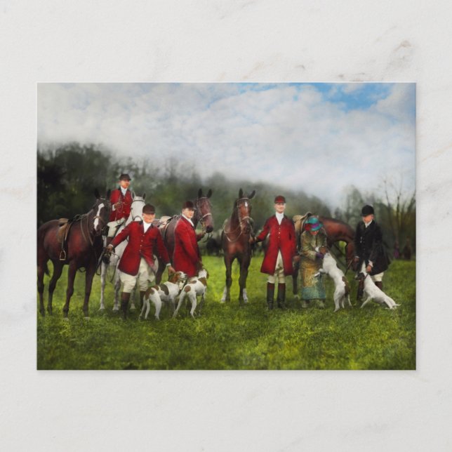 Hunter - The fox hunt - Tally-ho 1924 Postcard (Front)