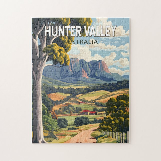 Hunter Valley Australia Travel Art Vintage Jigsaw Puzzle (Vertical)