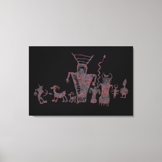 Hunters and Spirits Depicting a Hunt Canvas Print (Front)