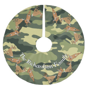 Hunters Deer and Camo YOUR NAME Tree Skirt