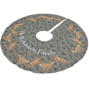 Hunters Deer and Camo YOUR NAME Tree Skirt