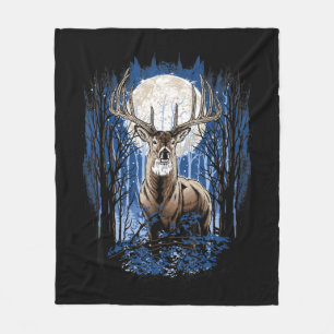 Hunters Deer Hunting Big Whitetail Buck Fleece Blanket