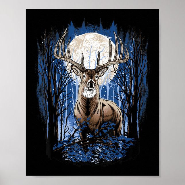 Hunters Deer Hunting Big Whitetail Buck  Poster (Front)