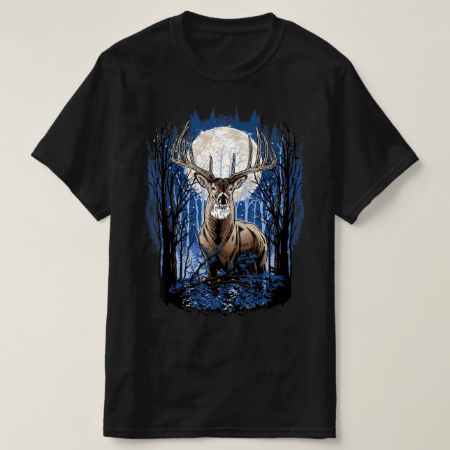 Hunters Deer Hunting Big Whitetail Buck  T-Shirt (Design Front)