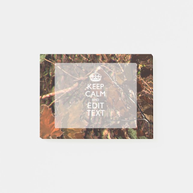 Hunters Fall Camouflage Keep Calm Your Text Post-it Notes (Front)