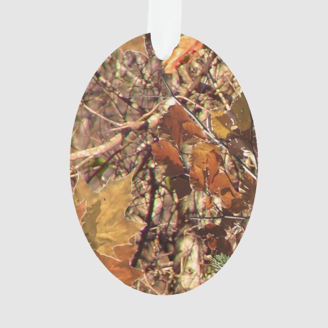 Hunter's Fall Nature Camo Camouflage Painting Ornament (Back)