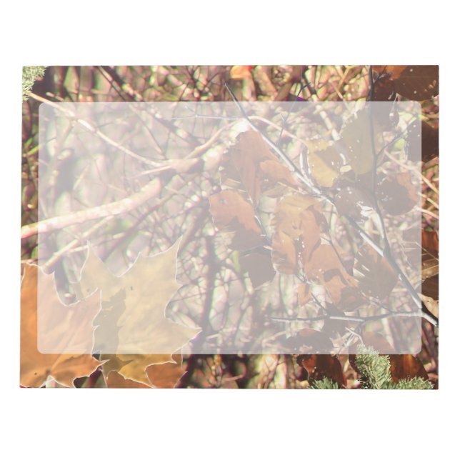 Hunter's Fall Nature Camouflage Painting Decor Notepad (Front)