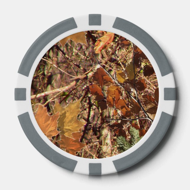 Hunter's Fall Nature Camouflage Painting Decor Poker Chips (Front)