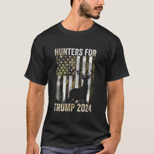 Hunters For Trump 2024 President Camouflage Deer E T-Shirt