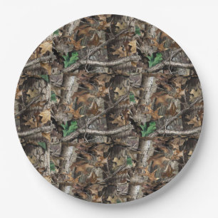 HUNTERS FOREST TREE CAMO #1 PAPER PLATES