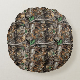 HUNTERS FOREST TREE CAMO #1 ROUND PILLOWS
