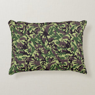 Hunters Green Camo Pattern Decorative Cushion