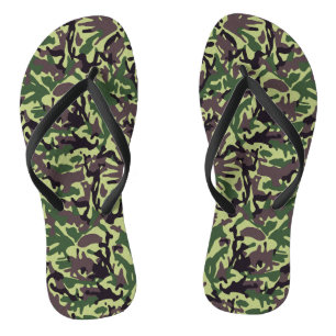 Hunters Green Camo Pattern Jandals