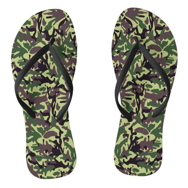 Hunters Green Camo Pattern Jandals (Footbed)