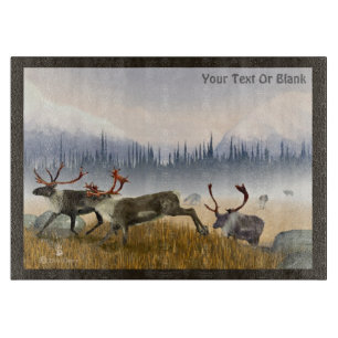 Hunters In The Mist (Caribou) Cutting Board
