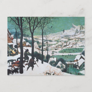 Hunters in the Snow by Bruegel Postcard