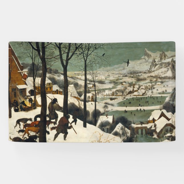 Hunters in the Snow (by Pieter Bruegel the Elder) Banner (Horizontal)