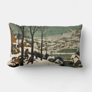 Hunters in the Snow (by Pieter Bruegel the Elder) Lumbar Cushion