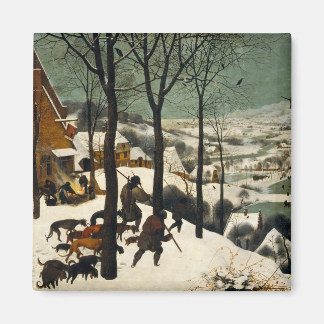 Hunters in the Snow (by Pieter Bruegel the Elder) Magnet (Front)