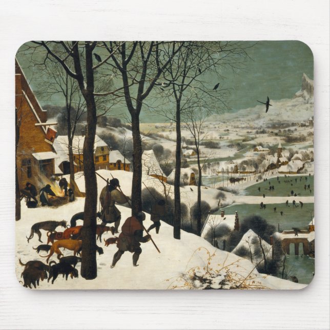 Hunters in the Snow (by Pieter Bruegel the Elder) Mouse Pad (Front)