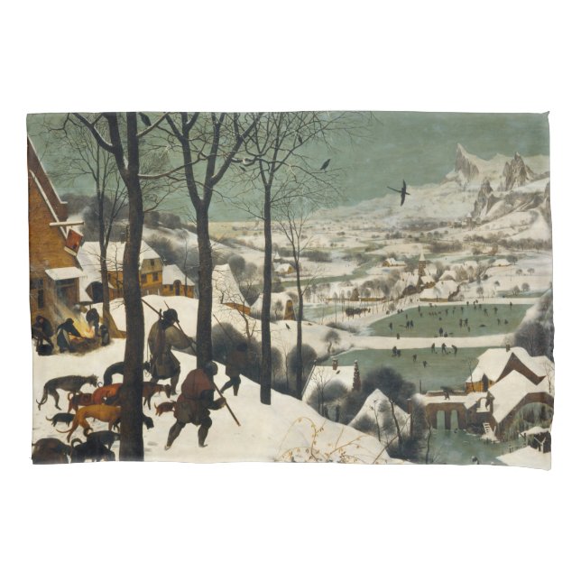 Hunters in the Snow (by Pieter Bruegel the Elder) Pillowcase (Front-Left)