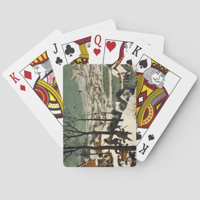Hunters in the Snow (by Pieter Bruegel the Elder) Playing Cards (Back)