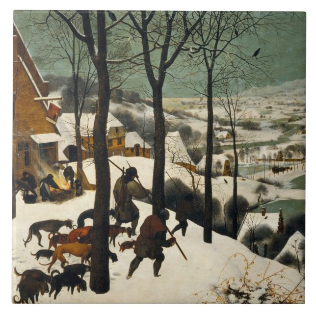 Hunters in the Snow (by Pieter Bruegel the Elder) Tile (Front)