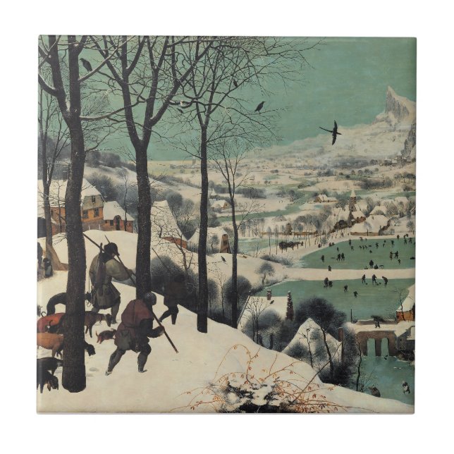 Hunters in the Snow, famous artwork, Tile (Front)