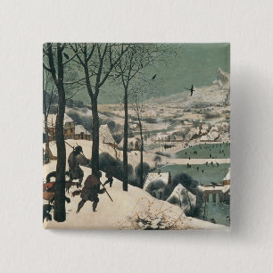 Hunters in the Snow - january, 1565 15 Cm Square Badge