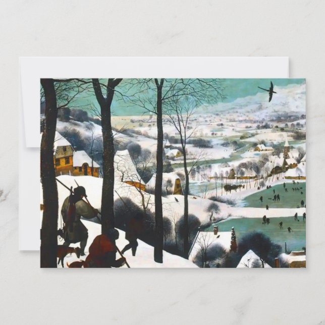 Hunters in the Snow Landscape Pieter Bruegel Invitation (Front)