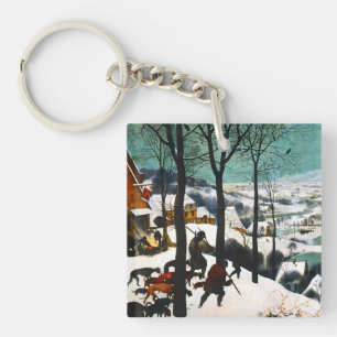 Hunters in the Snow Landscape Pieter Bruegel Key Ring