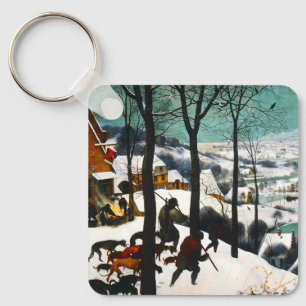 Hunters in the Snow Landscape Pieter Bruegel Key Ring