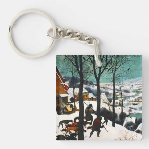 Hunters in the Snow Landscape Pieter Bruegel Key Ring