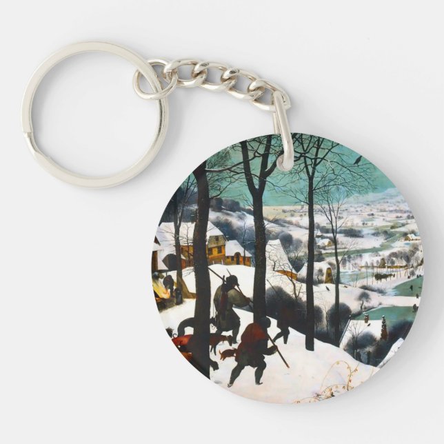 Hunters in the Snow Landscape Pieter Bruegel Key Ring (Front)