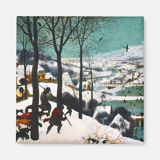 Hunters in the Snow Landscape Pieter Bruegel Magnet (Front)