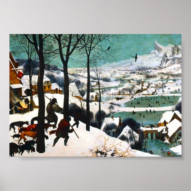 Hunters in the Snow Landscape Pieter Bruegel Poster (Front)