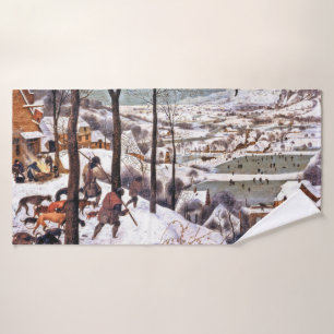 Hunters in the Snow, Pieter Bruegel the Elder Bath Towel
