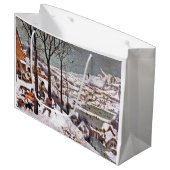 Hunters in the Snow, Pieter Bruegel the Elder Large Gift Bag (Front Angled)